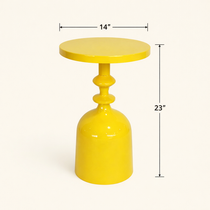 CIRCA Marigold Iron Pedestal Accent Table – Modern Round Side Table