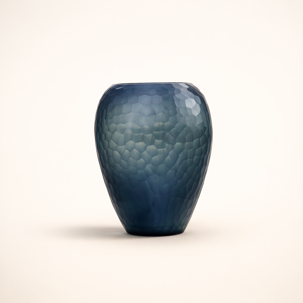 Teal Ocean Hammered Glass Vase Set of 2 – Modern Tabletop Vases