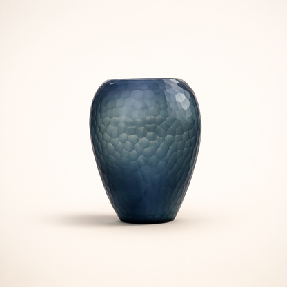 Teal Ocean Hammered Glass Vase Set of 2 – Modern Tabletop Vases