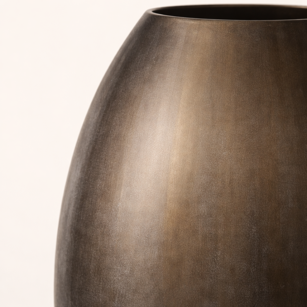 Emberform Sculpted Glass Decorative Vase – Modern Textured Accent Centerpiece