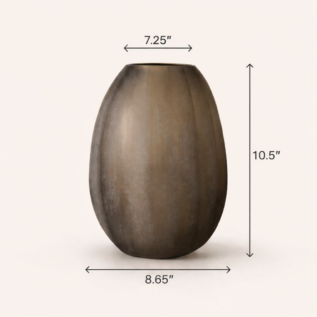 Emberform Sculpted Glass Decorative Vase – Modern Textured Accent Centerpiece