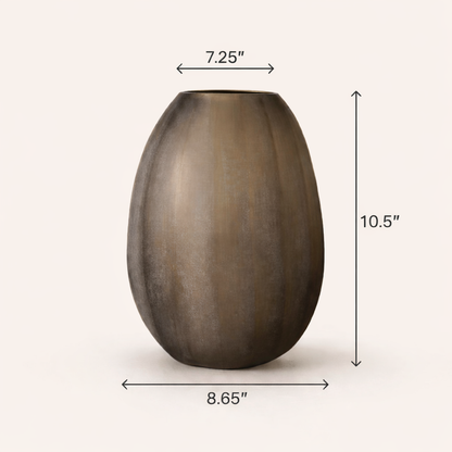 Emberform Sculpted Glass Decorative Vase – Modern Textured Accent Centerpiece