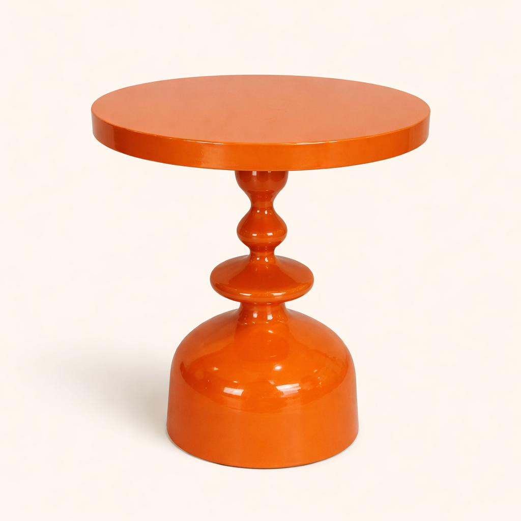 Monaco Gloss Round Iron Side Table – Modern Sculptural Accent Table