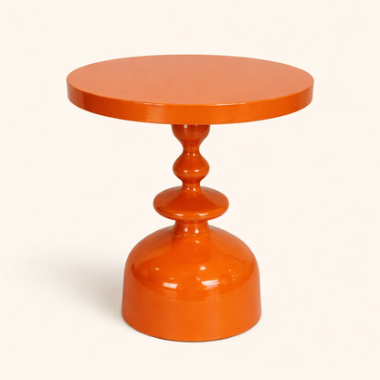 Monaco Gloss Round Iron Side Table – Modern Sculptural Accent Table