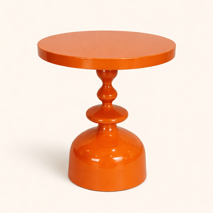 Monaco Gloss Round Iron Side Table – Modern Sculptural Accent Table