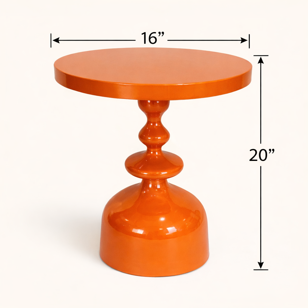 Monaco Gloss Round Iron Side Table – Modern Sculptural Accent Table