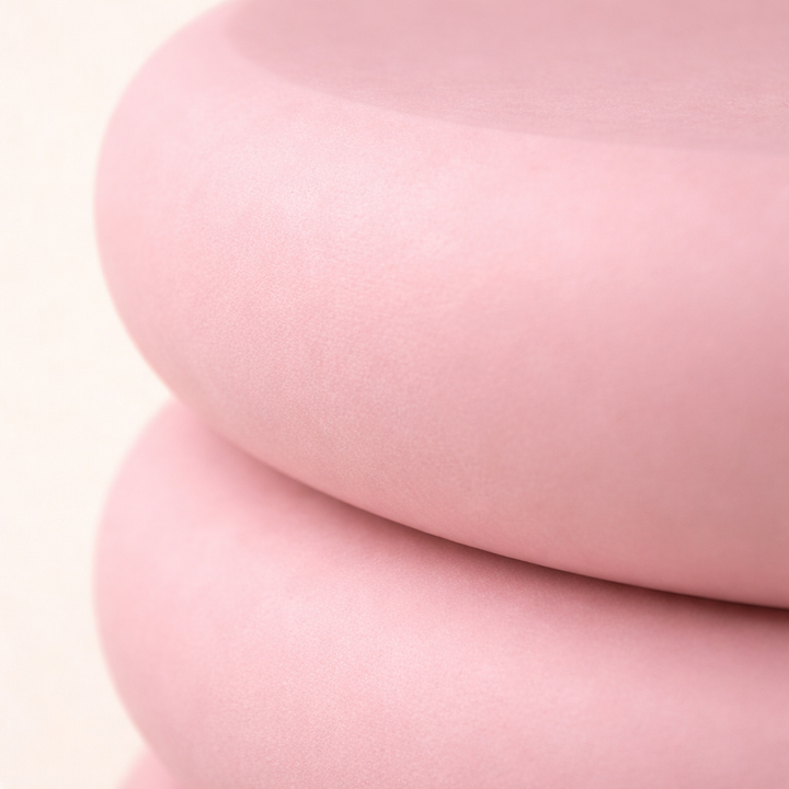 Luna Ripple Blush Rose Iron Pedestal Side Table