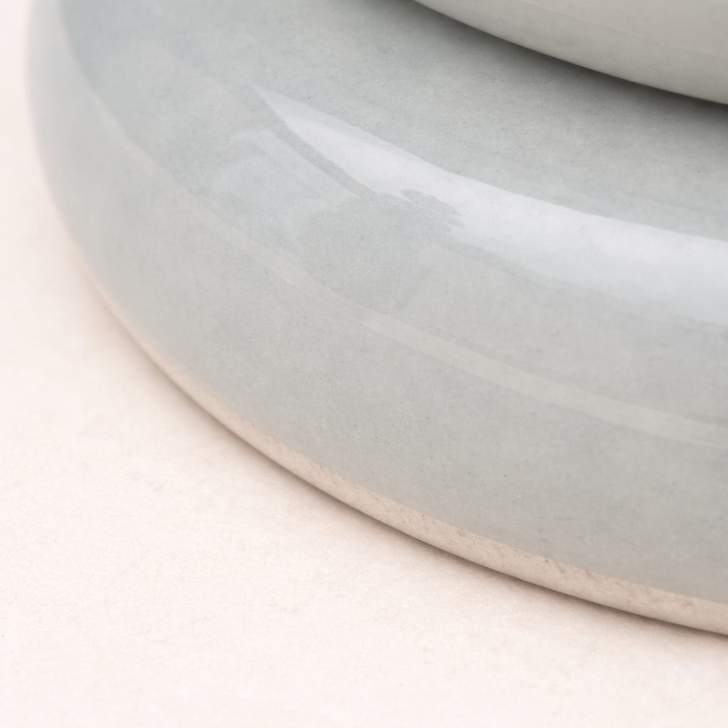 Luna Sage Mist Gloss Iron Pedestal Side Table