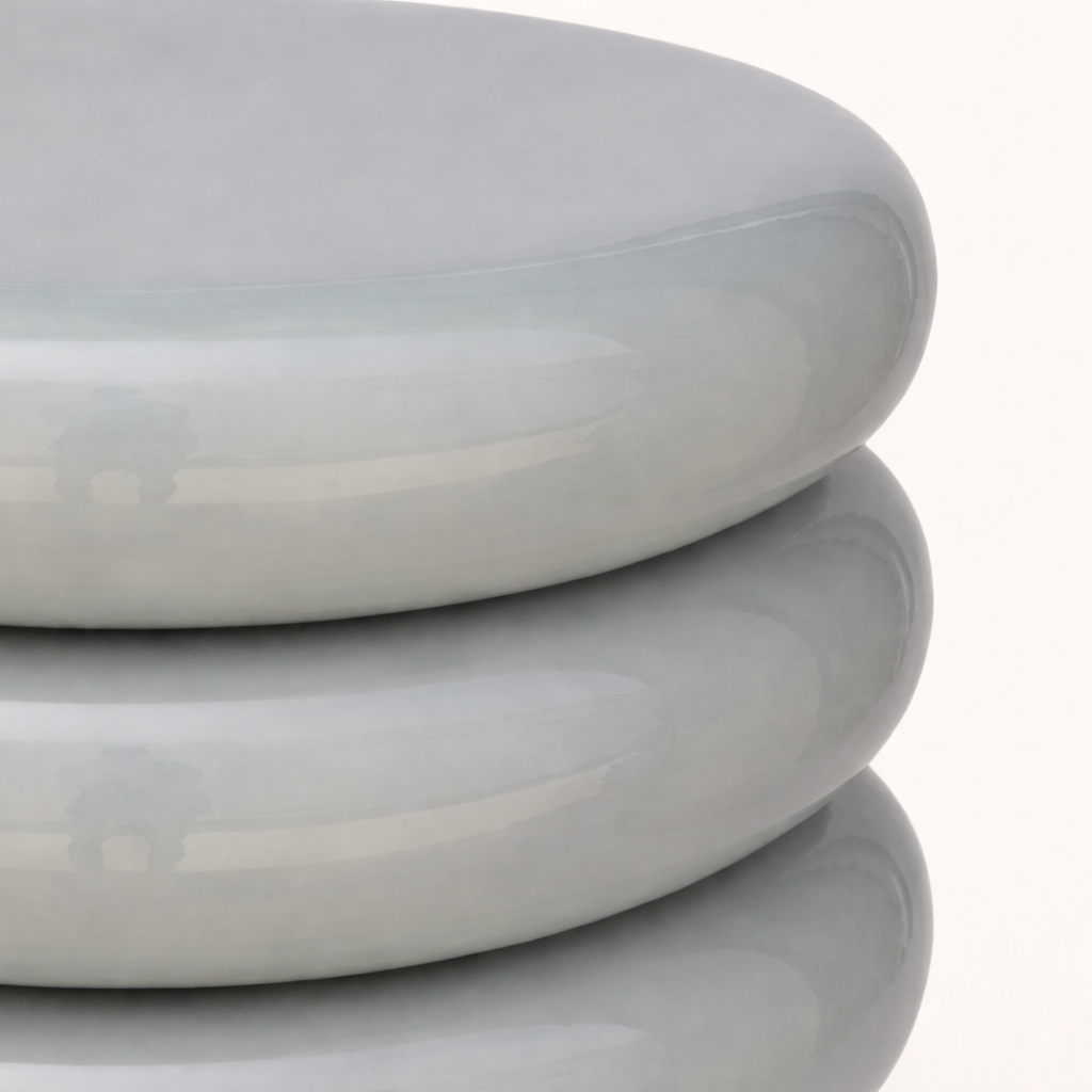 Luna Sage Mist Gloss Iron Pedestal Side Table