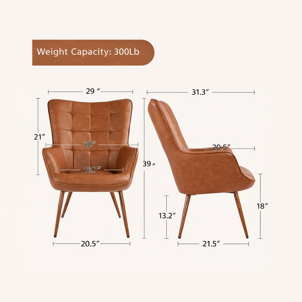 Lapis Accent Chair - Brown