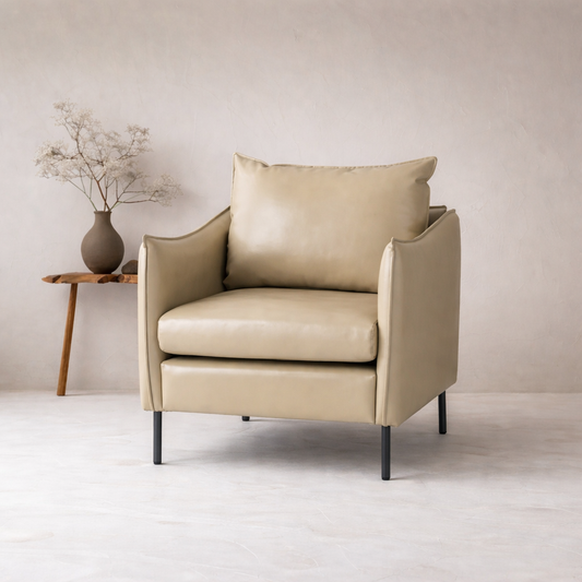 Lucas Accent Chair Beige | Mid Century Accent Chair Light Beige
