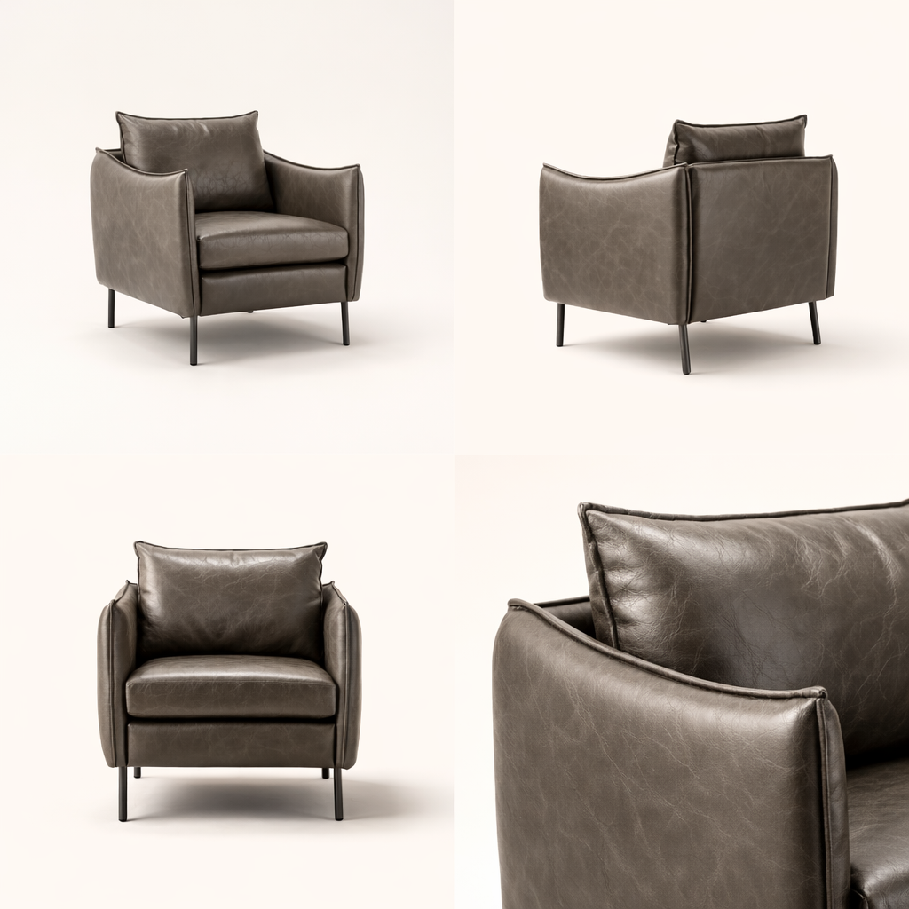 Lucas Accent Chair Grey | Mid Century Accent Chair Smoke Grey