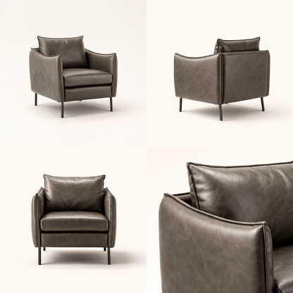 Lucas Accent Chair Grey | Mid Century Accent Chair Smoke Grey