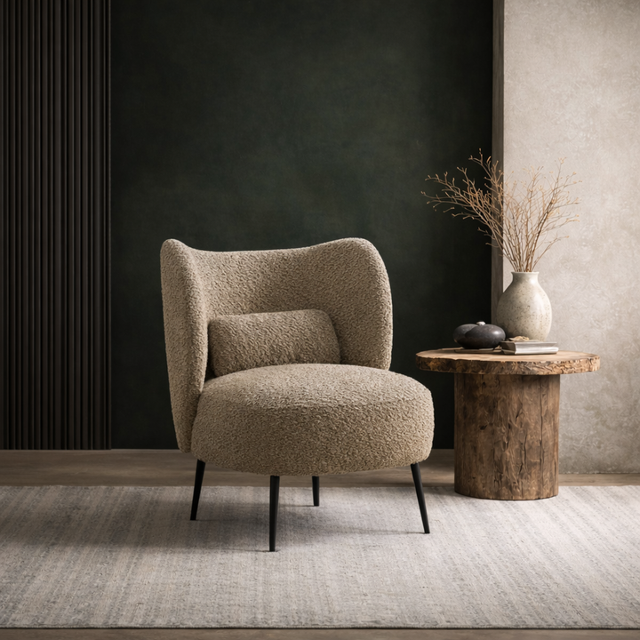 Collin Accent Chair Brown | Wooden Frame Accent Chair Brown