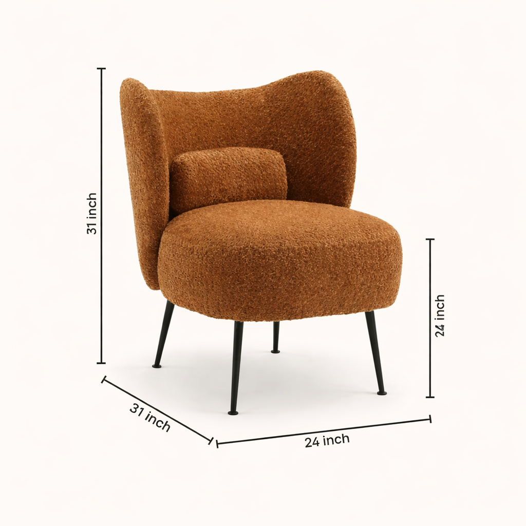 Collin Accent Chair Light Brown | Wooden Frame Accent Chair Light Brown