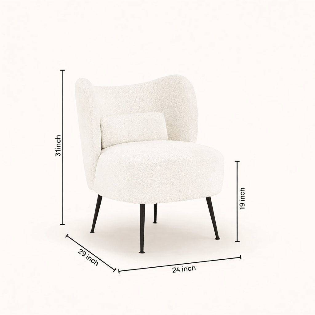Collin Accent Chair White | Wooden Frame Accent Chair White