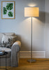 Silver Modern Floor Lamp (5 ft) – Drum Shade