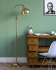 Vintage Curved Floor Lamp – Brass Antique
