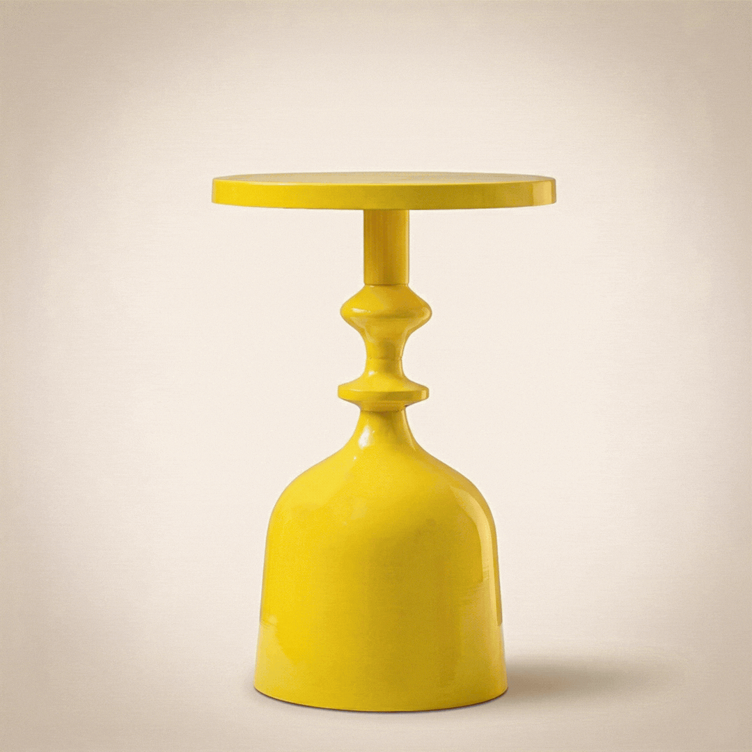 CIRCA Marigold Iron Pedestal Accent Table – Modern Round Side Table