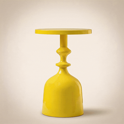 CIRCA Marigold Iron Pedestal Accent Table – Modern Round Side Table