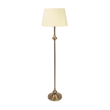Royal Antique Brass Floor Lamp (5 ft) – Cream Shade