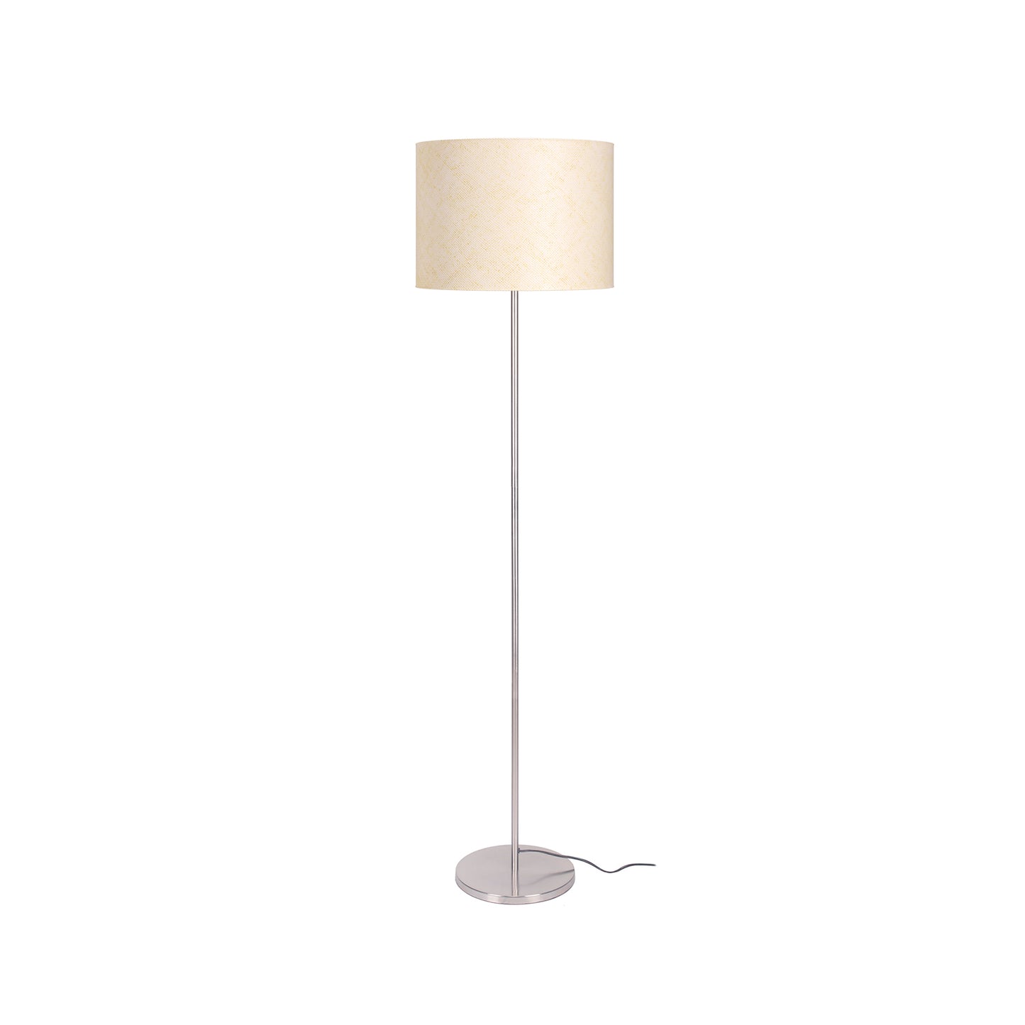 Silver Modern Floor Lamp (5 ft) – Drum Shade