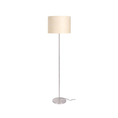 Silver Modern Floor Lamp (5 ft) – Drum Shade