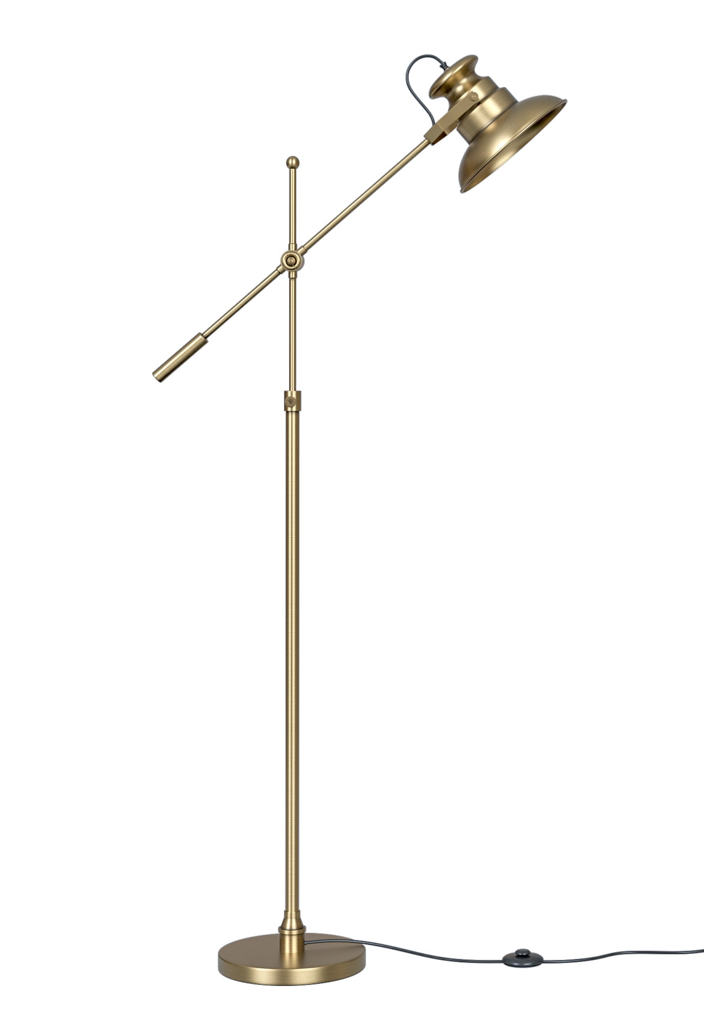 Antique Brass Adjustable Task Floor Lamp – Shorter