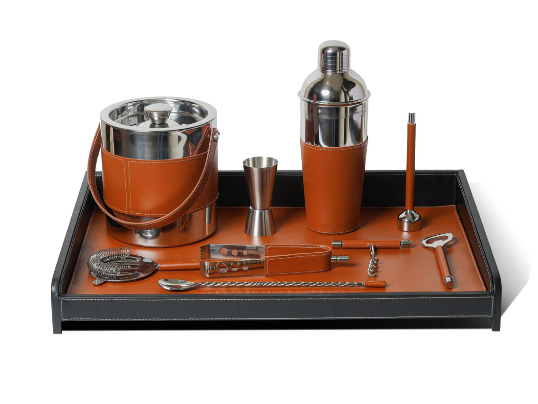 Amaretto Bar Tray And Cocktail Set - Sepia Homes
