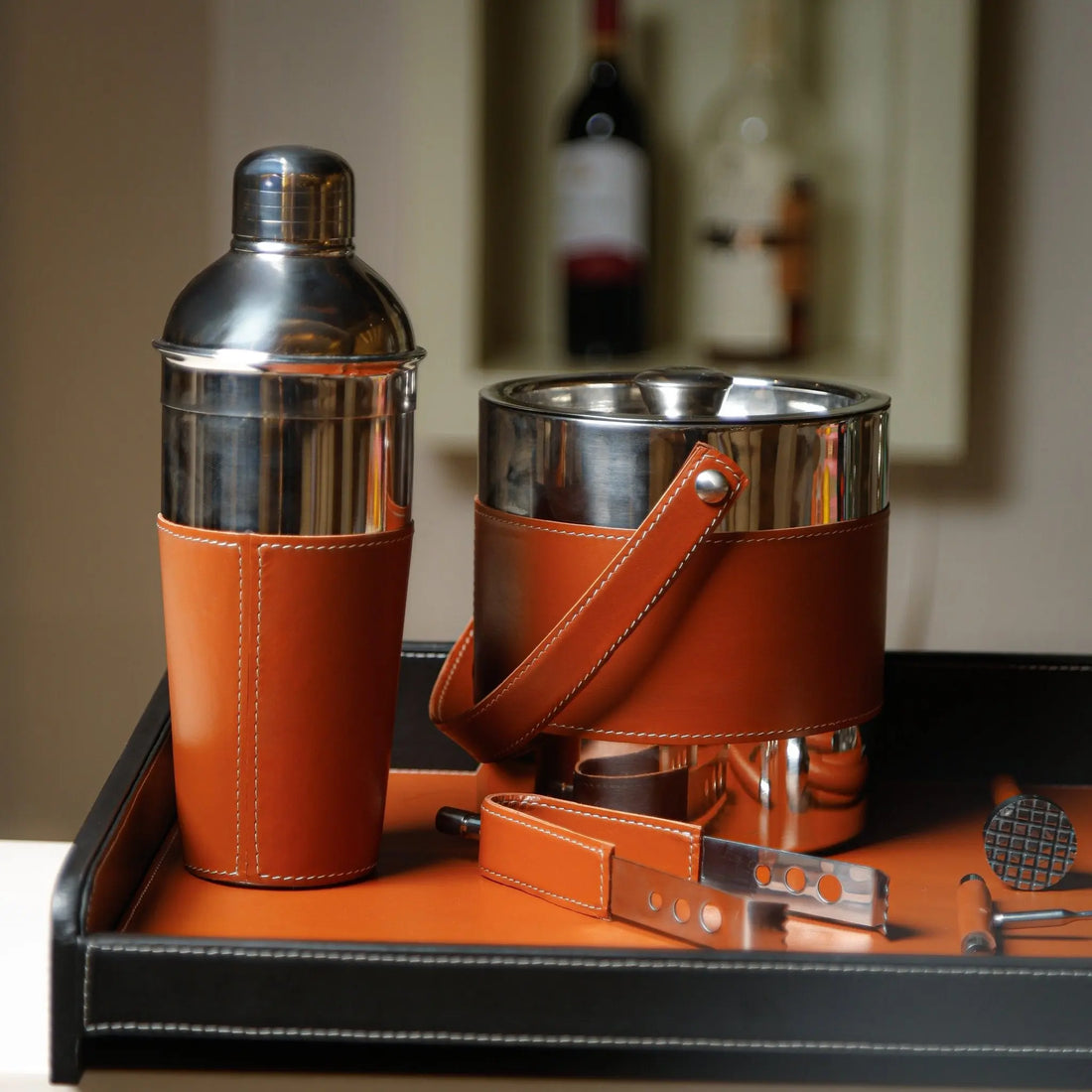 Amaretto Bar Tray And Cocktail Set - Sepia Homes