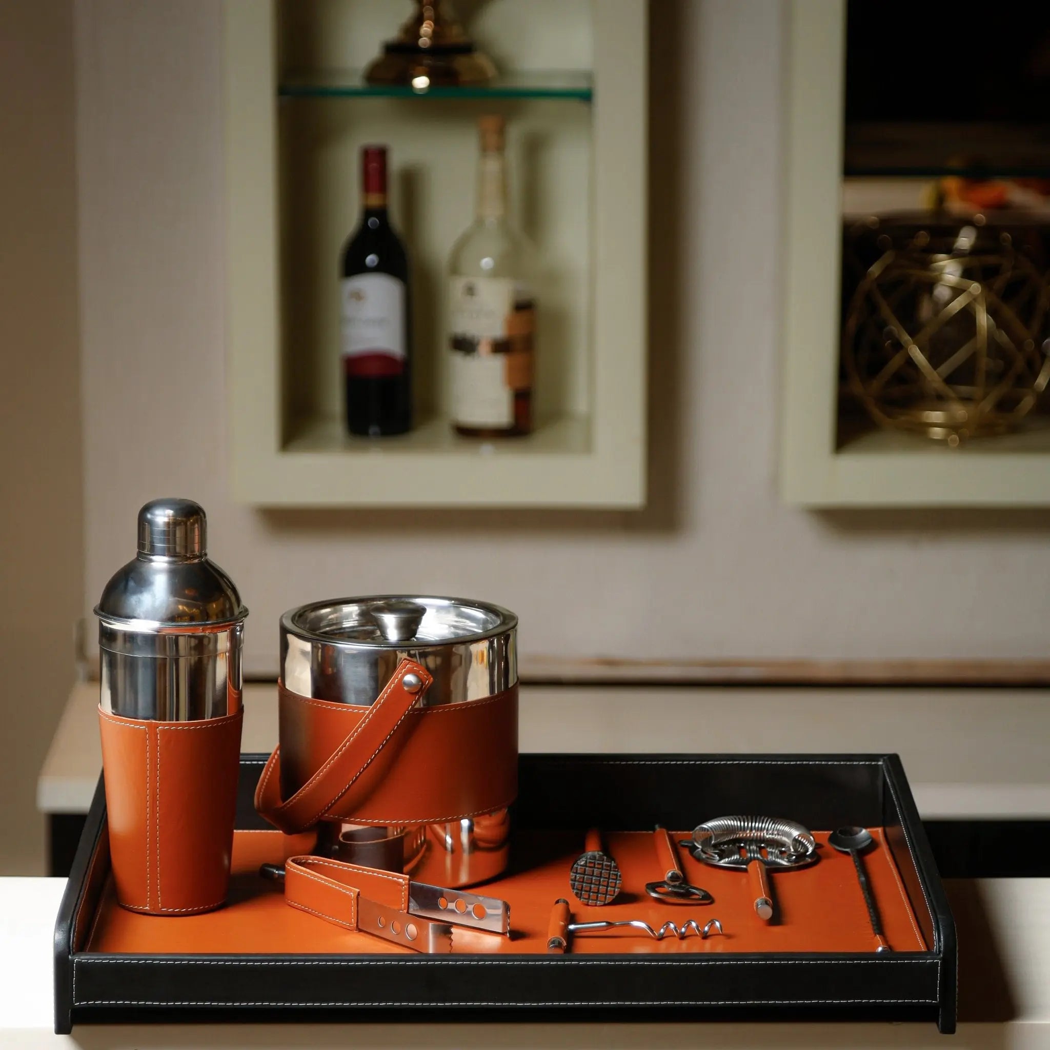 Amaretto Bar Tray And Cocktail Set - Sepia Homes