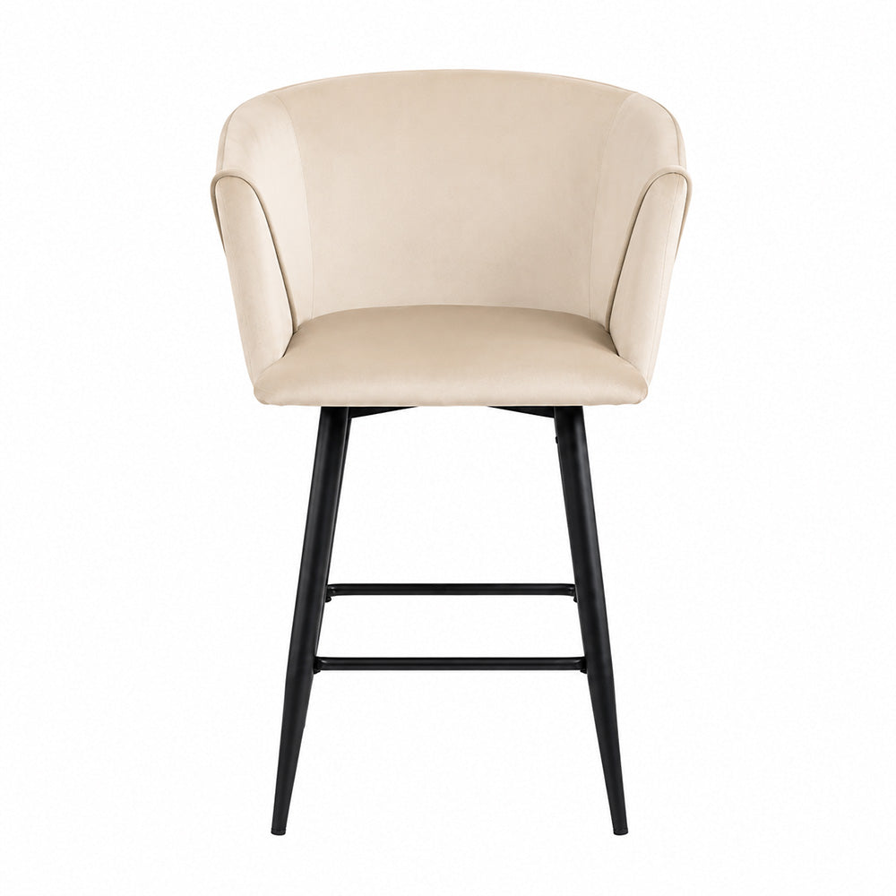 Beige Velvet Bar Stool