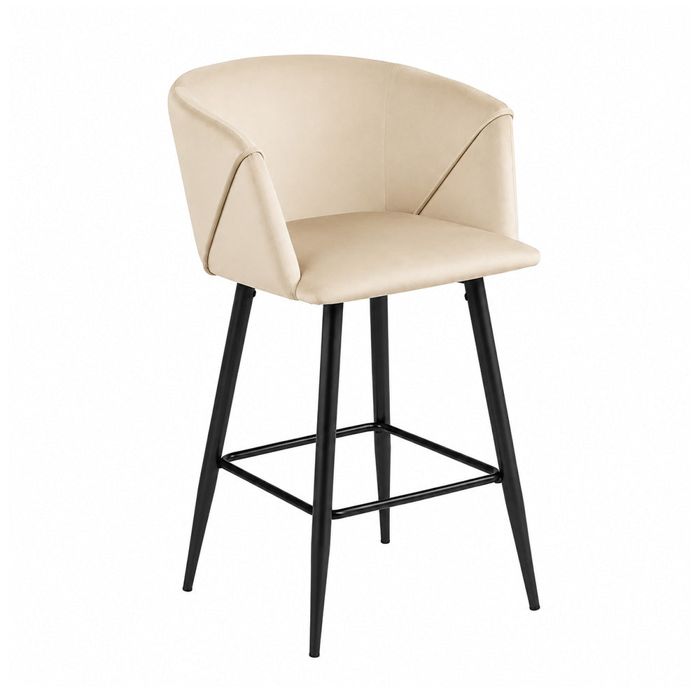 Beige Velvet Bar Stool