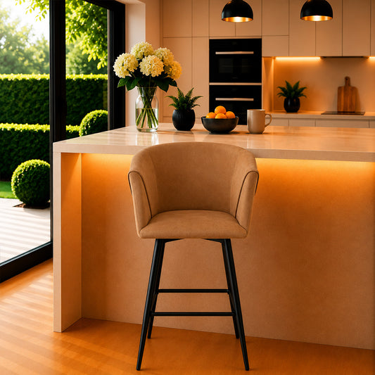 Brown Velvet Bar Stool