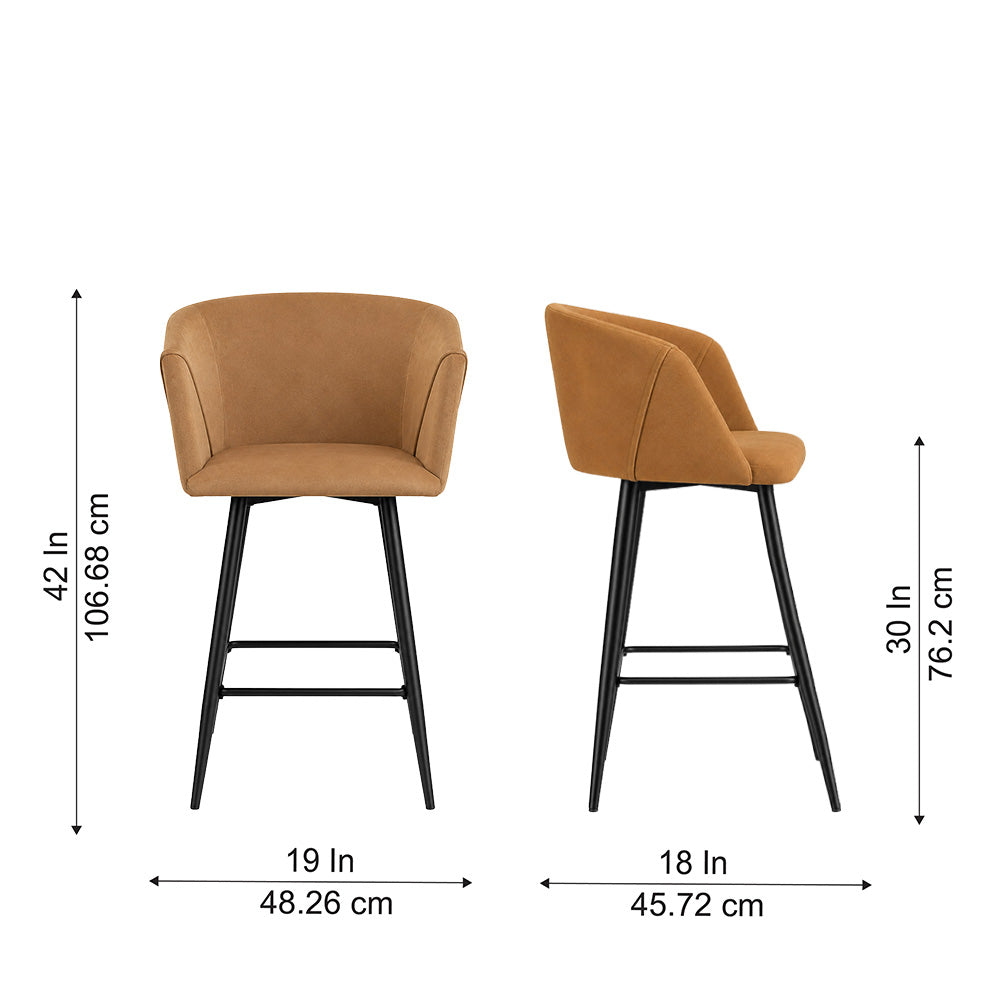 Brown Velvet Bar Stool