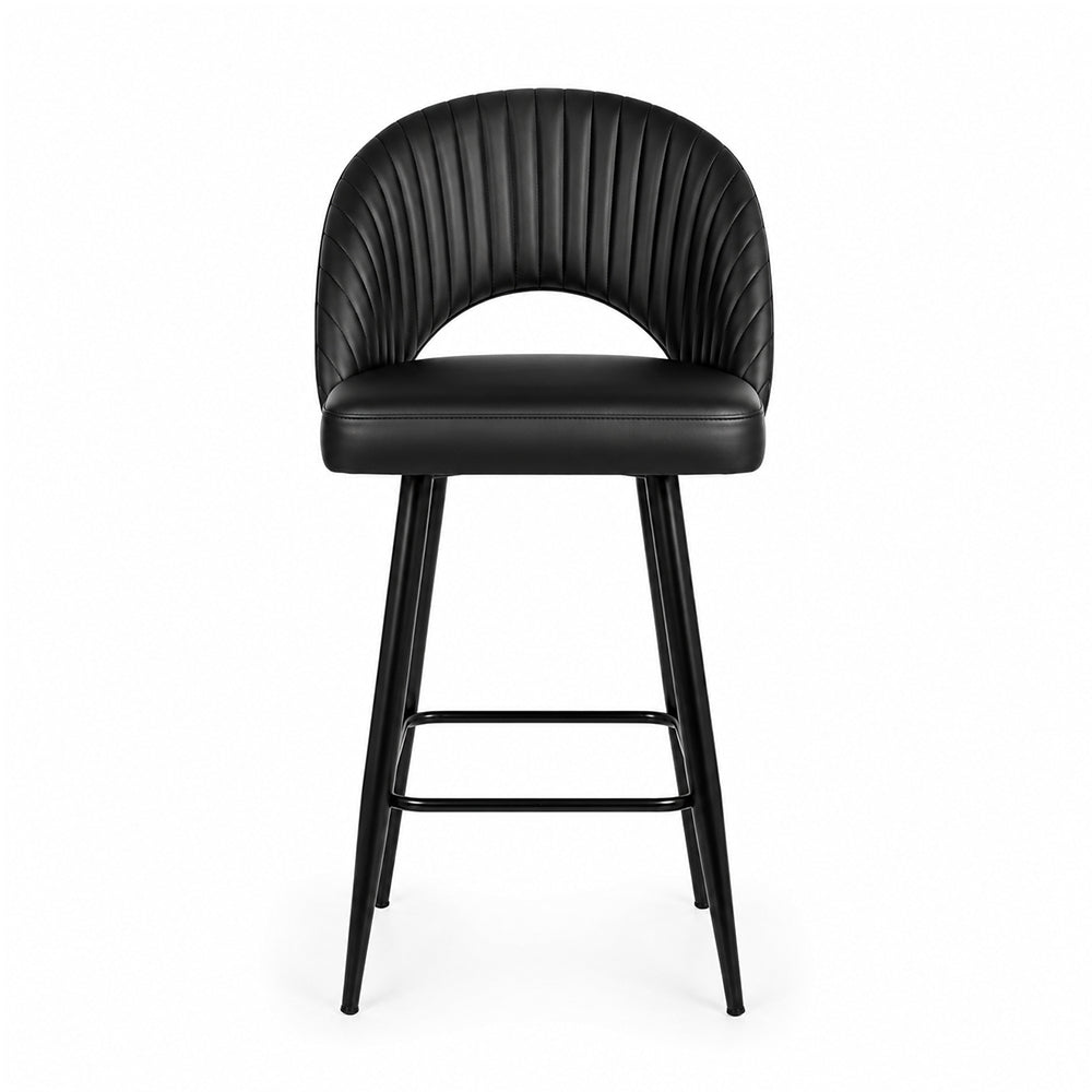 Elmore Black Faux Leather Bar Stool