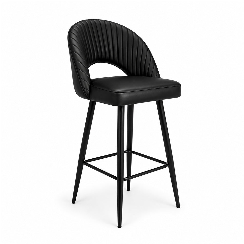 Elmore Black Faux Leather Bar Stool