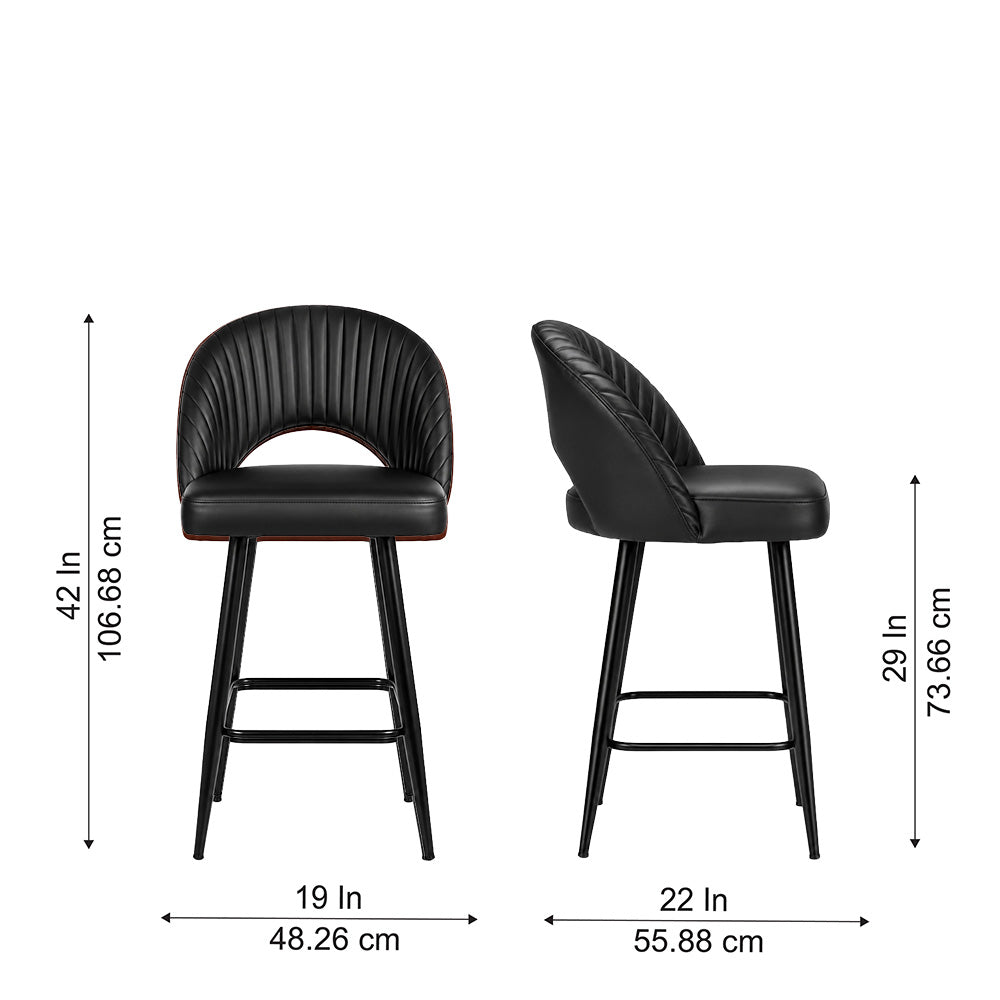 Elmore Black Faux Leather Bar Stool