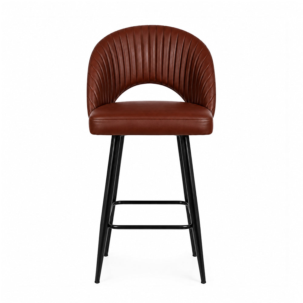 Elmore Brown Faux Leather Bar Stool