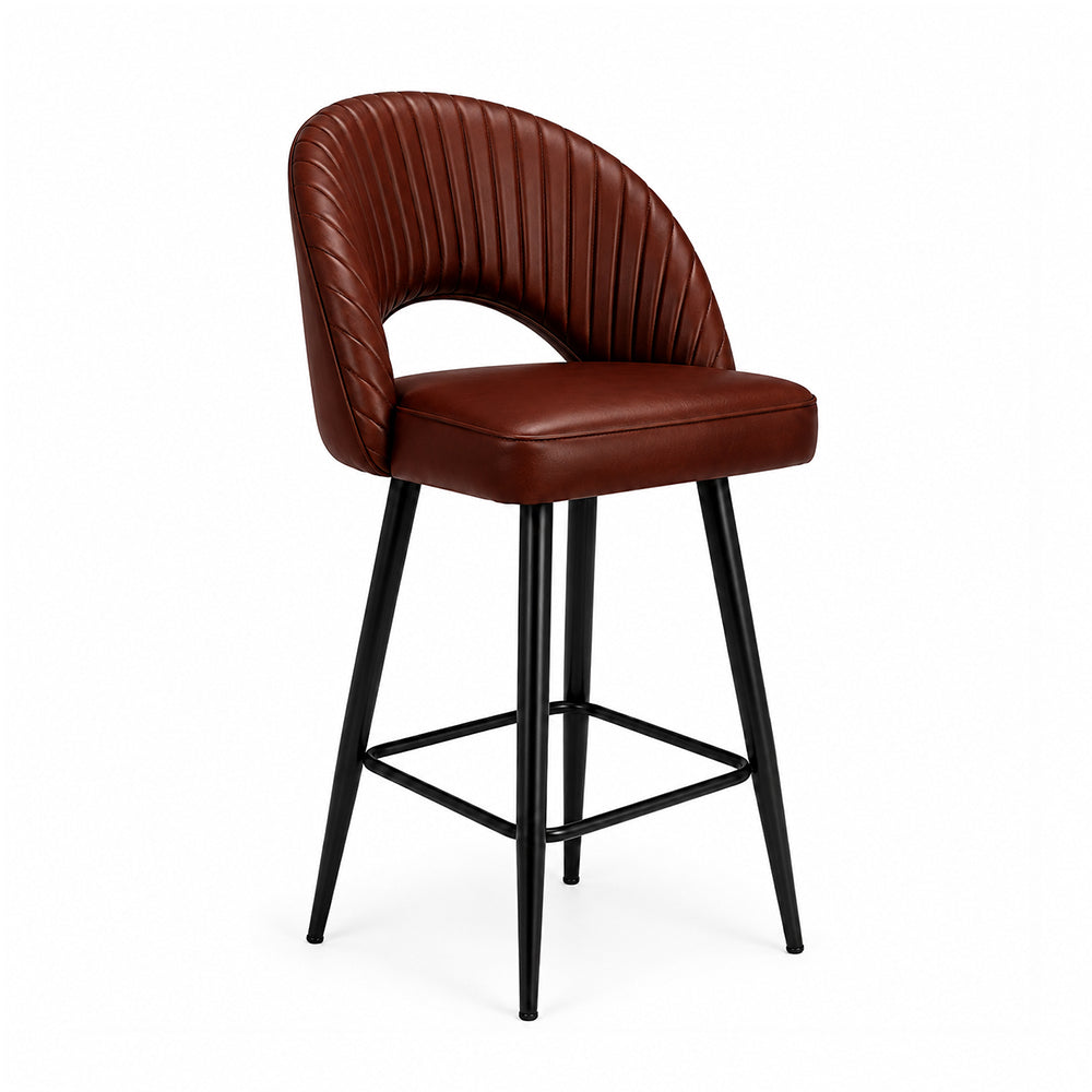 Elmore Brown Faux Leather Bar Stool