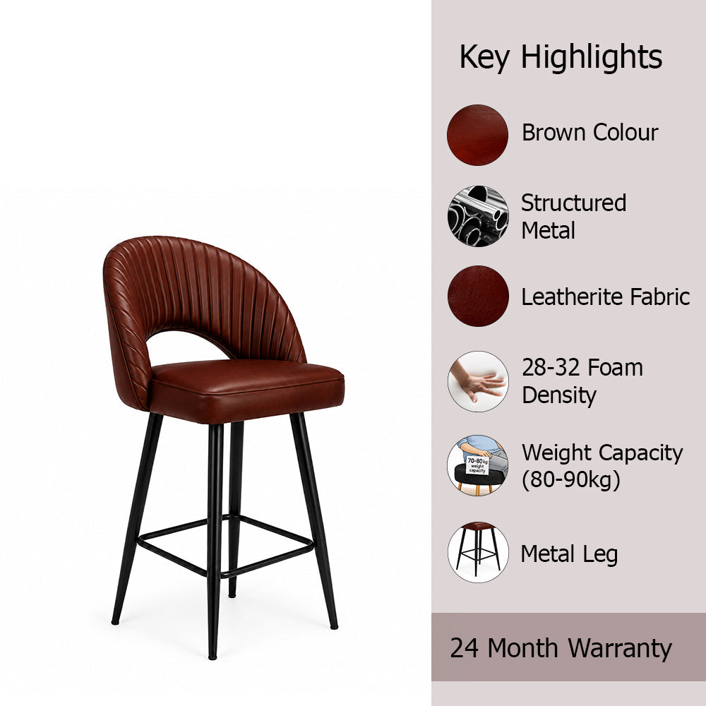 Elmore Brown Faux Leather Bar Stool
