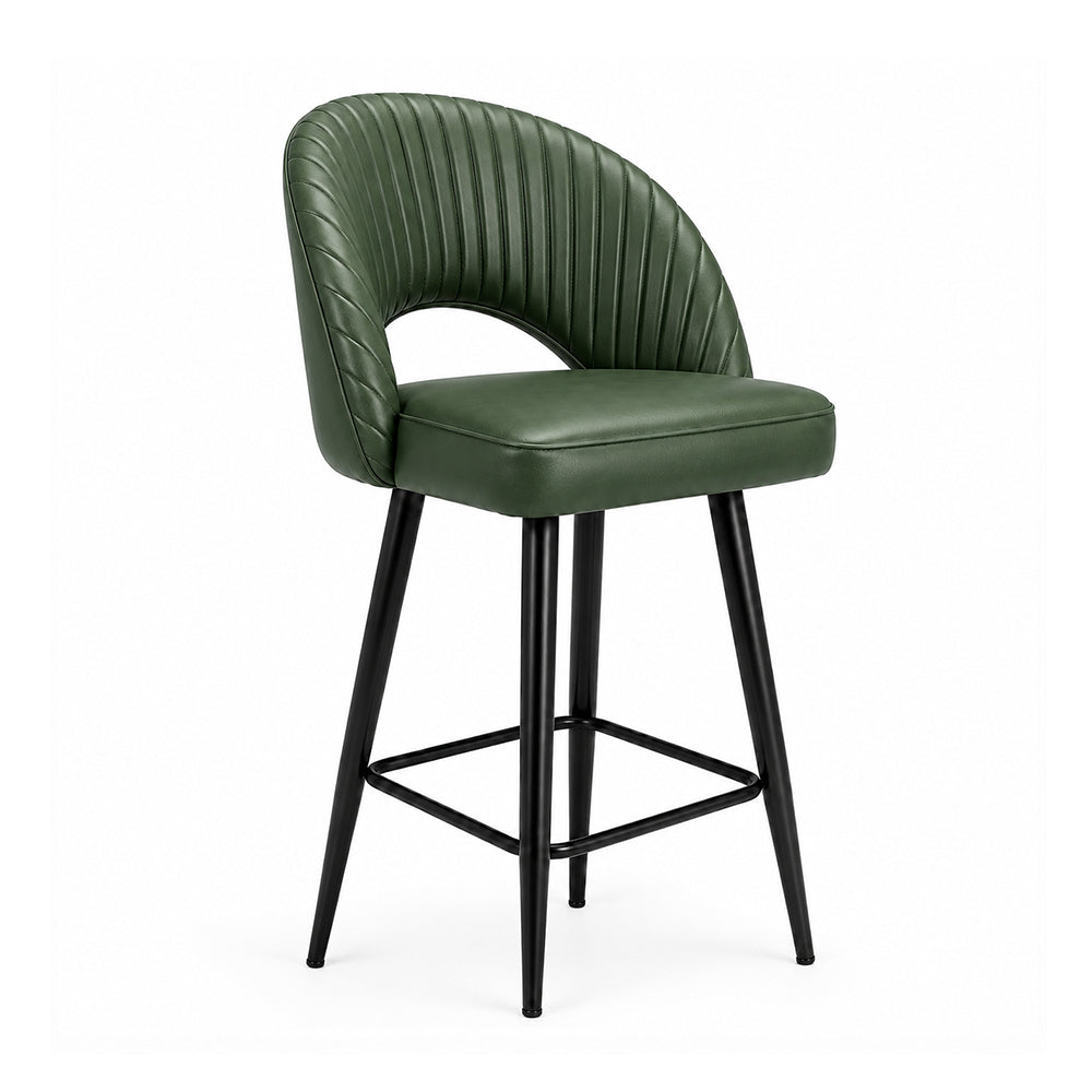 Elmore Green Faux Leather Bar Stool