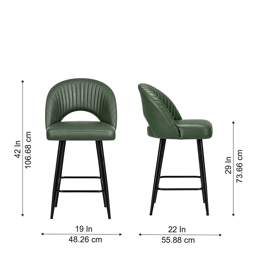 Elmore Green Faux Leather Bar Stool