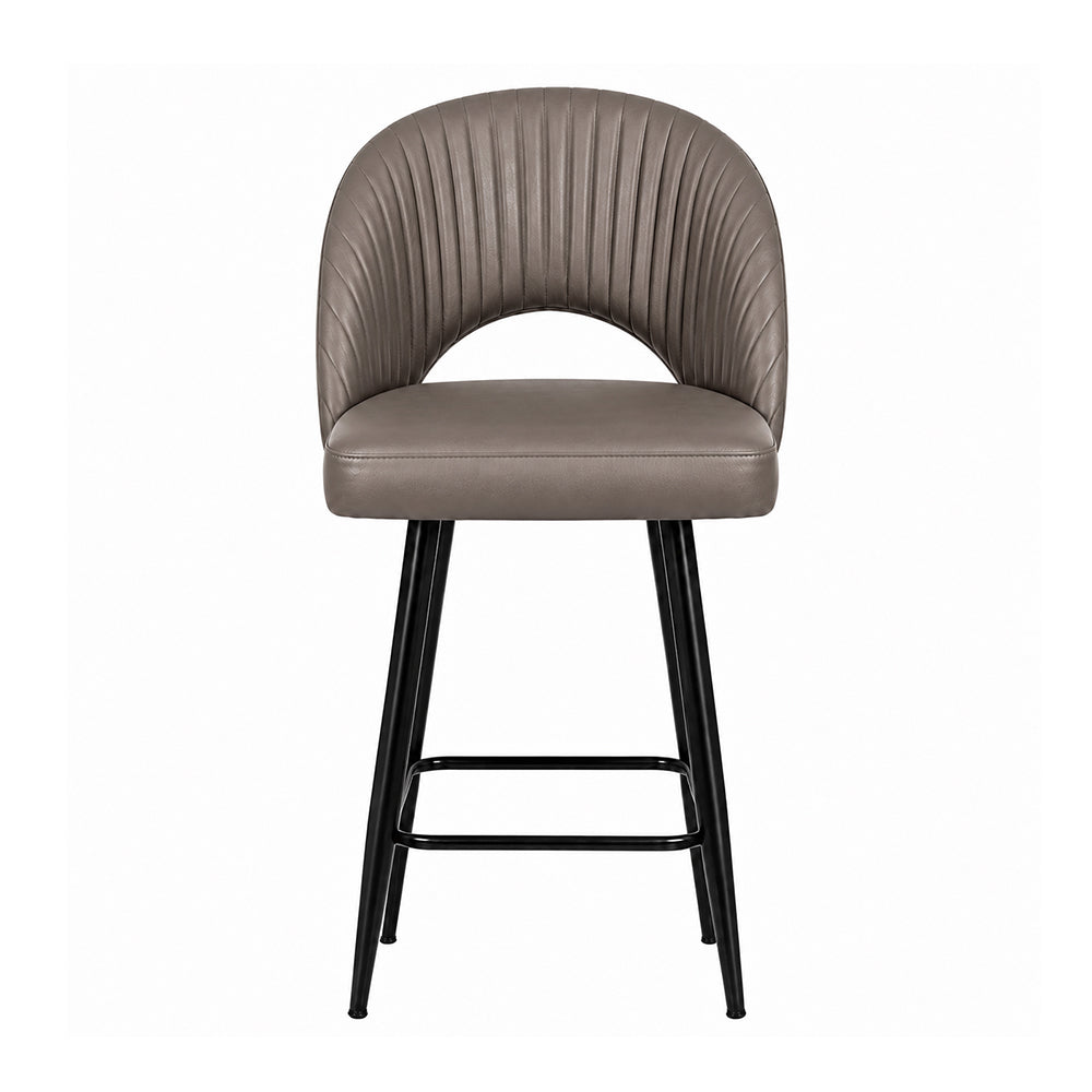 Elmore Grey Faux Leather Bar Stool