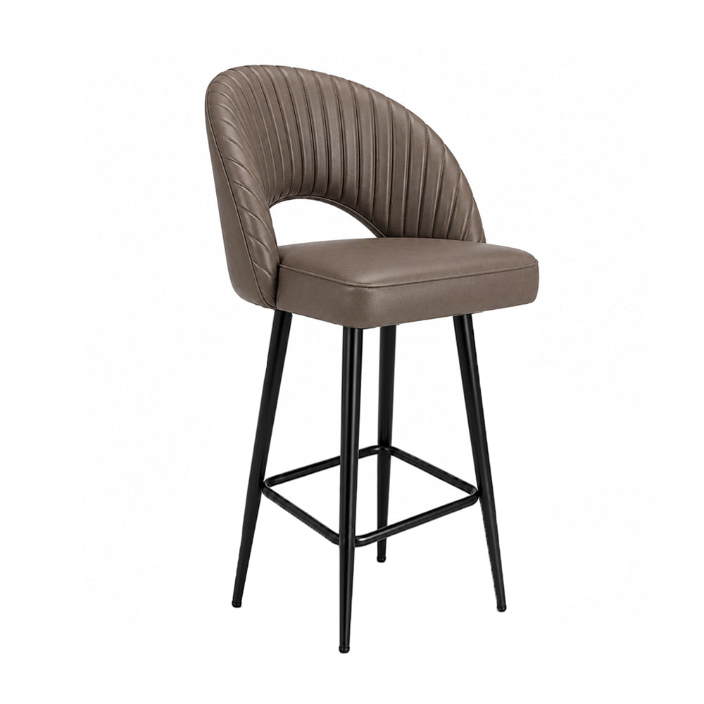 Elmore Grey Faux Leather Bar Stool