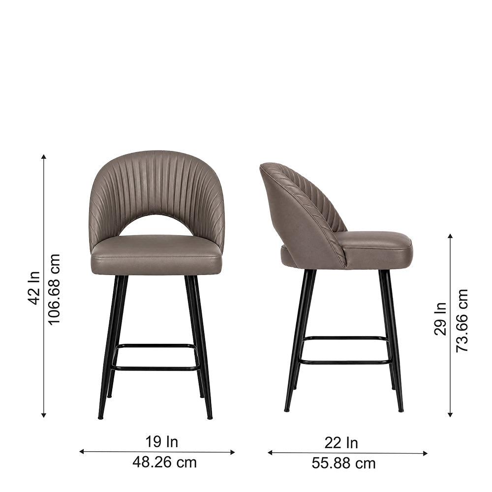 Elmore Grey Faux Leather Bar Stool