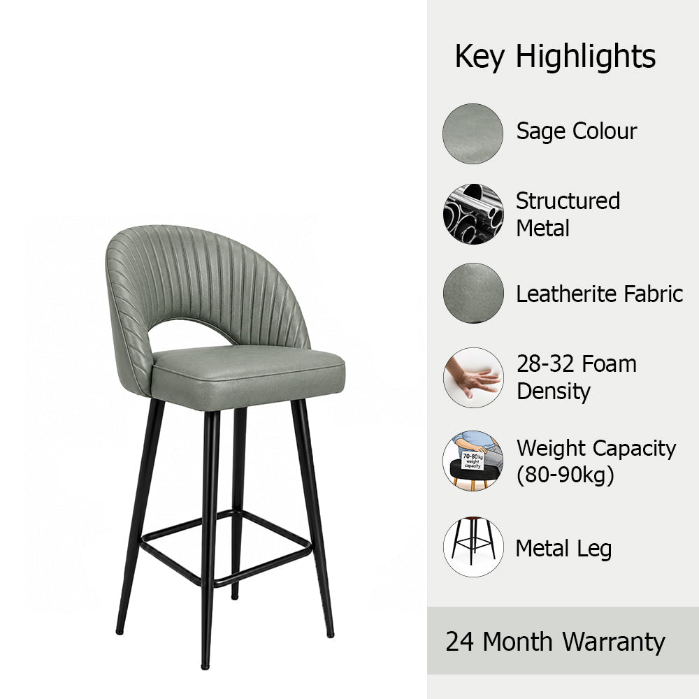 Elmore Sage Faux Leather Bar Stool