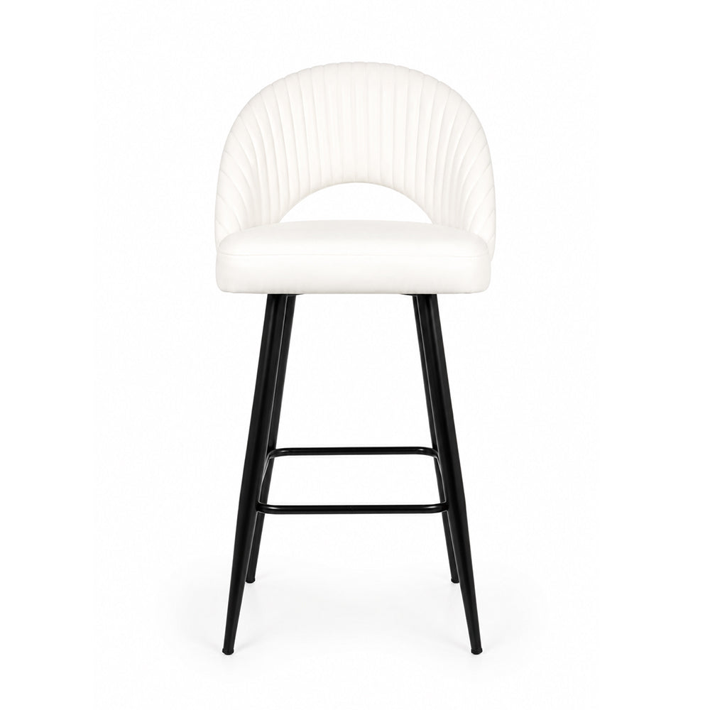 Elmore White Faux Leather Bar Stool