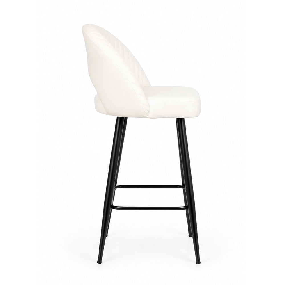 Elmore White Faux Leather Bar Stool
