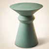 Eucalyptus Form Iron Accent Side Table – Modern Round Pedestal Table